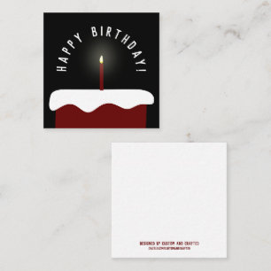 Red Velvet Birthday Cake Lit Candle Grattis på föd Anteckningskort