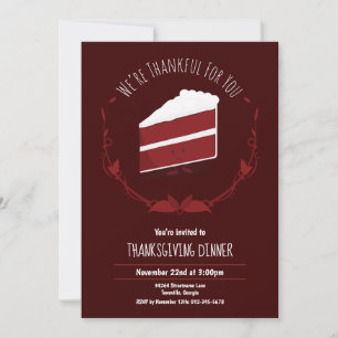 Red Velvet Cake Helgdag Thanksgiving Inbjudningar