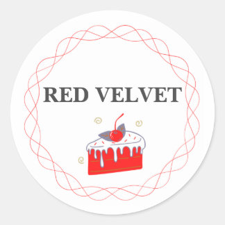 RED VELVET CAKE STICKER RUNT KLISTERMÄRKE