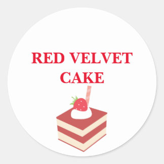 RED VELVET CAKE STICKER RUNT KLISTERMÄRKE