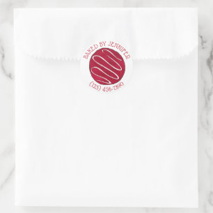 Red Velvet Cookie Bakery Pastry Chef bakad av mat Runt Klistermärke
