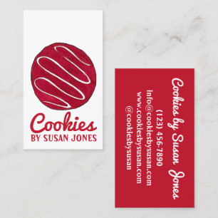Red Velvet Cookie Bakery Pastry Chef Business Food Visitkort
