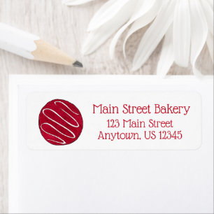 Red Velvet Cookie Business Bakery Bake Shop Baking Returadress Etikett