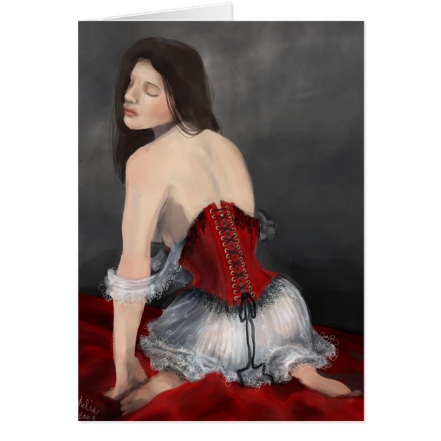 Red Velvet Corset Hälsningskort (Framsidan)