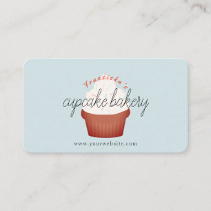 Red Velvet Cupkaka Light Blue Bakery Affärskort Visitkort