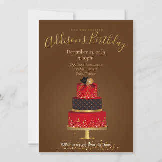 Red Velvet Custom Birthday Invitation Card Inbjudningar