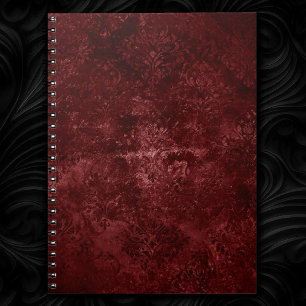 Red Velvet Damask   Henna Distress Blommigt Grunge Anteckningsbok