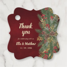 Red Velvet Elegant Christmas Botanical Wedding