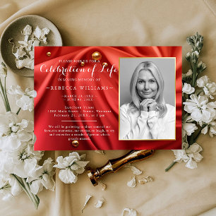 Red Velvet Elegant Photo Firande i livet Inbjudningar