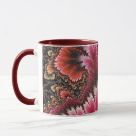 Red Velvet Fractal Art nouveau Stil Abstrakt Mugg