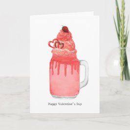 Red Velvet Milkshake I Kärlek You Punny Valentine Kort
