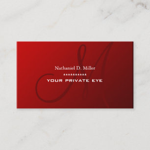 Red Velvet Monogram Visitkort