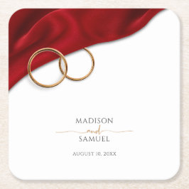 Red Velvet Wedding Coaster Underlägg Papper Kvadrat
