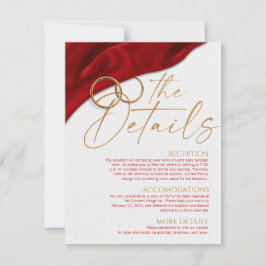 Red Velvet Wedding Details Card Inbjudningar