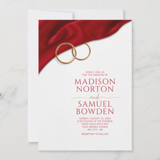 Red Velvet Wedding Invitation Inbjudningar (Framsida)