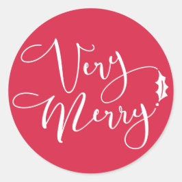 Red Verry God jul Classic Round Sticker Runt Klistermärke