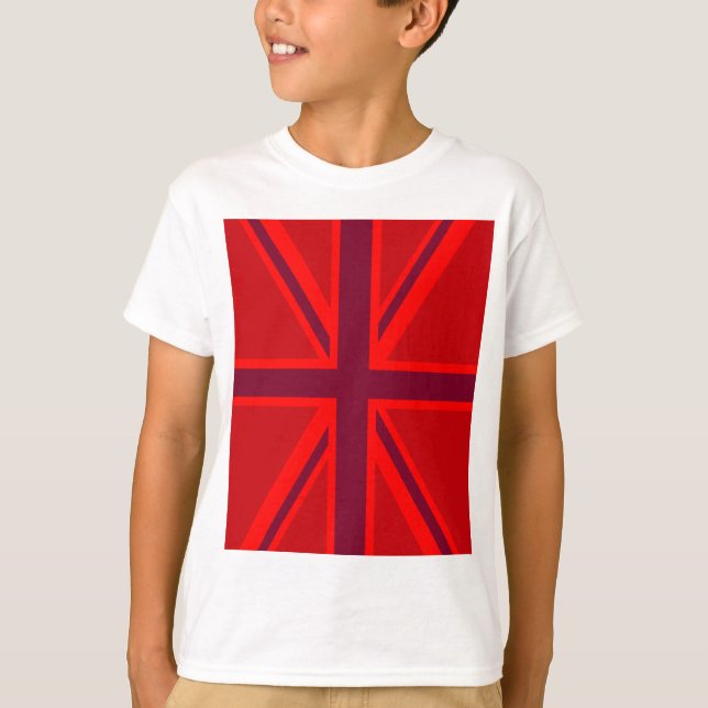 Red Version British Union Jack Decor Tee Shirt (Framsida)
