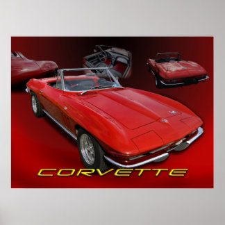 Red Vette collage Poster