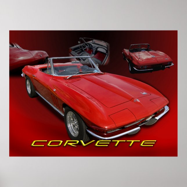 Red Vette collage Poster (Framsidan)