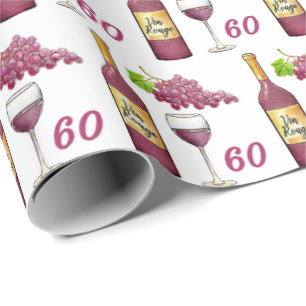 Red Vin Älskare Mönster 60:e födelsedagen Presentpapper