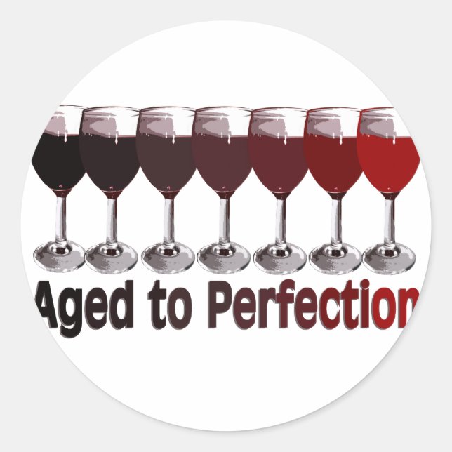 Red Vin Birthday Runt Klistermärke (Framsida)