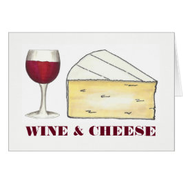 Red Vin & Brie Cheese Merlot Cabernet Glass Food Hälsningskort