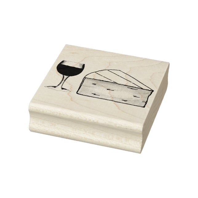 Red Vin & Brie Cheese Merlot Cabernet Glass Food Stämpel (Stämpel)