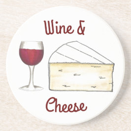 Red Vin & Brie Cheese Merlot Cabernet Glass Food Underlägg Sandsten