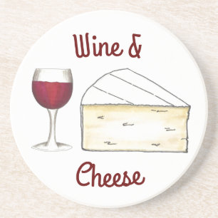 Red Vin & Brie Cheese Merlot Cabernet Glass Food Underlägg Sandsten