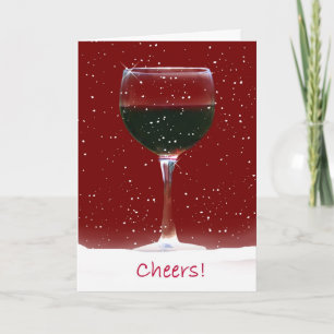 Red Vin Cheers Julafton Card Helgkort