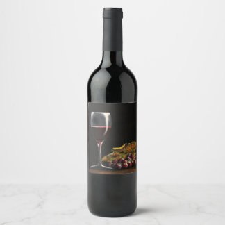 Red Vin-etikett Vinflaska Etikett