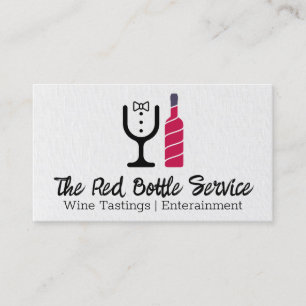 Red Vin Flaska Logotyp av blandglas Visitkort