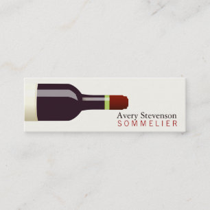 Red Vin Flaska Sommelier Mini Visitkort