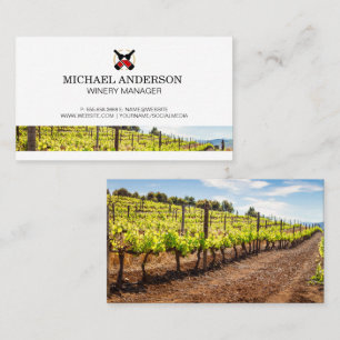 Red Vin Flaskor Vineyard Winery Fält Visitkort