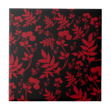 Red Vin Florah Design Tile