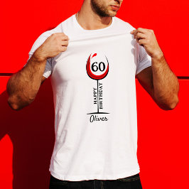 Red Vin Glass 60:e födelsedagsgästen T Shirt