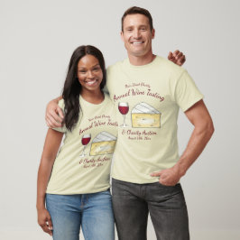 Red Vin Glass Brie Cheese Taste Charity Event T Shirt