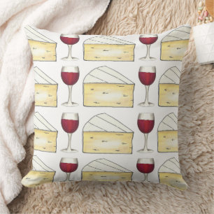 Red Vin Glass Brie Cheese Wedge Winery Vineyard Kudde