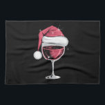 Red Vin Glass-jultomten Julafton Kökshandduk<br><div class="desc">Red Vin Glass jul - jultomten Julafton Santa</div>