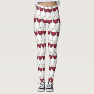 Red Vin Glass Merlot Cabernet Vin Food Leggings