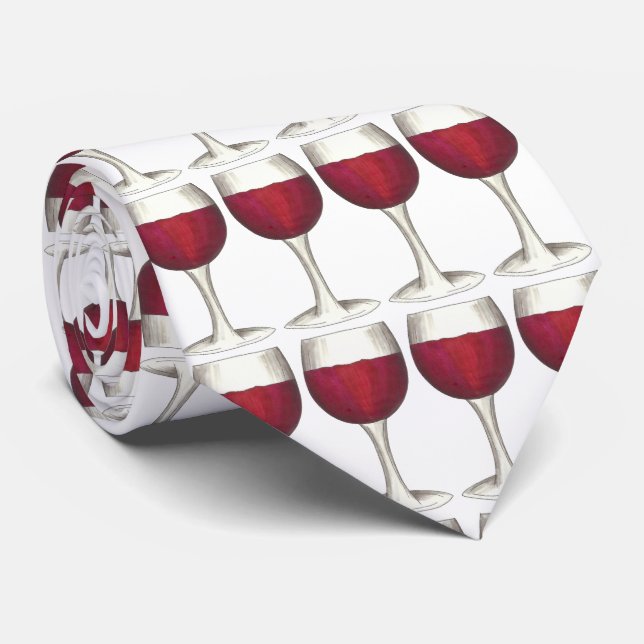 Red Vin Glass Merlot Cabernet Winery Tie Slips (Rullad)