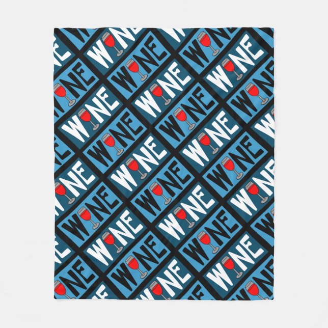 Red Vin Glass Mönster Fleecefilt (Framsidan)