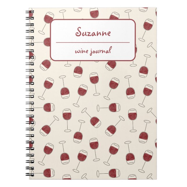 Red Vin Glass Tasting Journal bärbar dator Anteckningsbok (Framsidan)