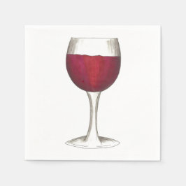 Red Vin Glass Winery Merlot Vin Tasting Napkins Pappersservett