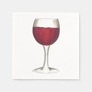 Red Vin Glass Winery Merlot Vin Tasting Napkins Pappersservett