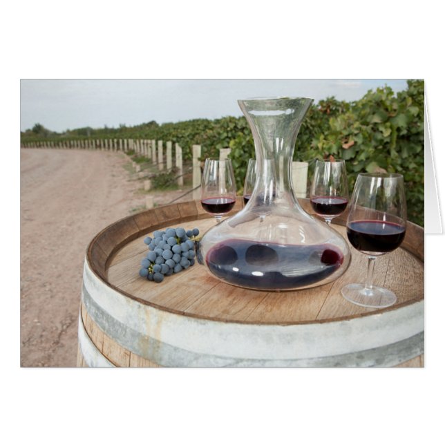 Red Vin i Vineyard Hälsningskort (Framsidan Horizontal)