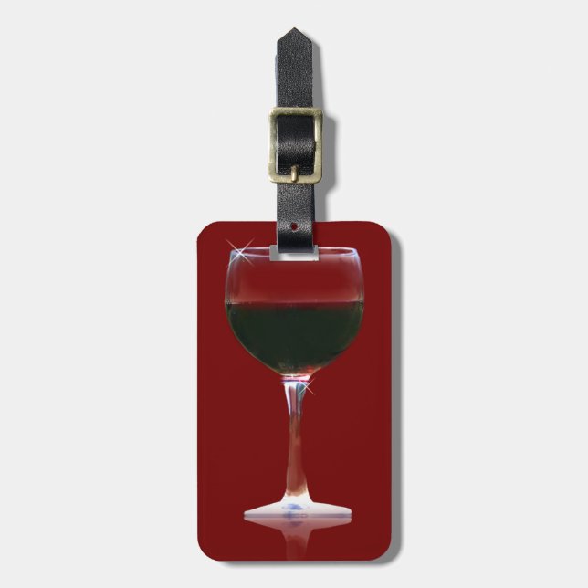 Red Vin Luggage Tag Bagagebricka (Vertikal Framsida)