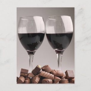 Red vin med choklad vykort