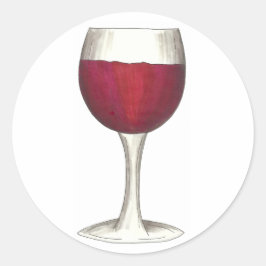 Red Vin Merlot Cabernet Taste Glass Sticker Runt Klistermärke
