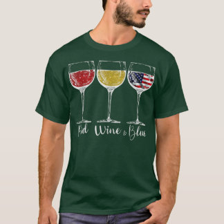 Red Vin och Blue Glasses, USA United Stater Fl T Shirt